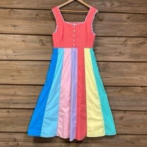 Wildflowers Coral and Multicolor Midi Dress